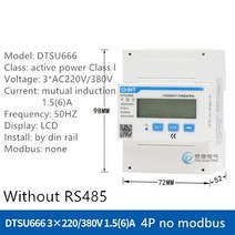 디지털 전력계 CHINT 다기능 전력계 프로그래밍 가능 V A W KWH VAR RS485 에너지 미터 1 / 3 상 220V 380, 03 3P-6A no RS485