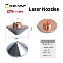 Ultrarayc커팅 헤드 레이저 노즐 싱글 더블 크롬 도금 레이어 D28 캘리버 0.86.0mm Precitec WSX 파이버 커팅 헤드 호환, 1.0mm, Single Chrome Layer
