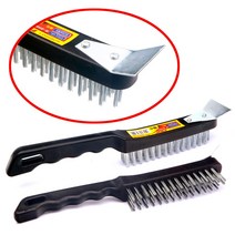 TON 스크래퍼 솔 강력 헤라 솔 철 브러쉬 헤라겸용 와이어 브러쉬 헤라솔 세척솔 불판솔 고기 석쇠 청소솔 석쇠솔 불판브러쉬 철헤라 스크래파 작업용 산업용 표면 페인트 제거 녹제거