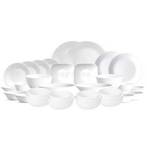 코렐 무지 저스트화이트 4인그릇세트 H 30pcs, 미국형공기대접