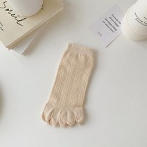 발가락양말 기능성 스포츠 등산 테니스 필라테스 여성 다섯 손가락 레이스 양말 귀여운 여름 일본 통기성 메쉬 발가락 분할 단색 중공 Meias, khaki