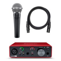SHURE SM58 K-LC 슈어 정품 다이나믹 마이크, SM58 K-LC + 스칼렛 solo 3세대 패키지