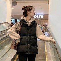 패딩 조끼 여학생에 ins풍 조끼 한국판 루즈핏 가을 겨울 조끼 베이커리 쇼트 팬츠69212