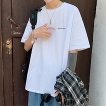 박시 오버핏 빅사이즈 데일리 반팔 티셔츠 스트릿컨셉 편한코디 꼼꼼한마감