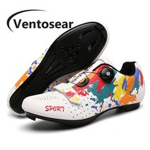 피직클릿 슈즈 사이클링 신발 남성용 하드 바닥 산악 자전거 라이딩, 40, 화이트 로드 락 싱글 버클