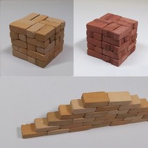 미니벽돌 100개 DIY 재료 디오라마 키트 시멘트 미니어처 벽난로 벽돌집 크리스마스 소품 만들기, 베이지브라운 100개