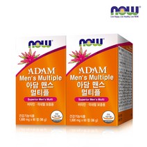 [한국공식총판] 나우푸드 아담 맨스 멀티비타민 60정 2박스 (4개월분), 1600mg x 60정 (96g)
