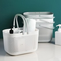 심플디자인 헬스장 수영장 욕실용품 수납정리 라탄 목욕바구니, 그레이