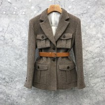 헤링본코트 겨울 여성 코트 자켓 2021 봄 가을 얇은 헤링본
