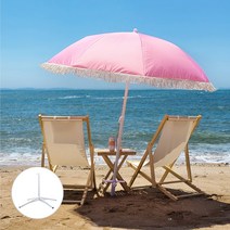 1.6M 핑크 감성 테슬 파라솔 캠핑 루프탑 테라스 야외 카페 비치, 핑크(받침대 포함)