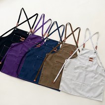 유스타 카페 바리스타 주방 앞치마, 퍼플, 1개