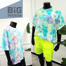 (빅피닉스) 남자 빅사이즈 단디 물나염 반팔티셔츠