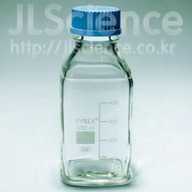[JLS] PYREX Square Media Lab Bottle 파이렉스사각메디아병 사각샘플병 공간절약형바틀 샘플보관병, 500ml 1ea, 1개