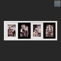 socean 4단 사진 벽걸이 유리 갤러리 액자 4x6 포토 액자 멀티 프레임 4구 그림틀 사진틀 가족 신혼 사진 포토 프레임