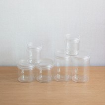 다용도 원통 소분통 투명 케이스 슬라임통 공병 용기 플라스틱 3size, M, M