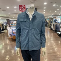 트레몰로 (주)세정 어반 남성 이월 *21년 S/S 여름 시원하고 가벼운 경량 블루 스판 잔체크 사파리 점퍼 -7881