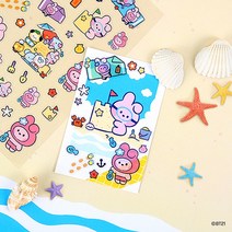 (방탄소년단굿즈)BT21 클리어 스티커 2p세트(SUMMER SKY) 940363, 코야