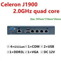 Celeron 쿼드 코어 미니 PC 인텔 I225 2500M lan J1900 2.0GHz 4 기가비트 LAN pfSense Centos 우분투 데비안 방화벽 4G 라우터 J41, J1900 i211 i210, 8G RAM 64G SSD