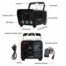 스모그 포그 머신 발생기 원격 제어 3W RGB LED 다채로운 주변 조명 400W 안개 연기 기계 바 디스코 DJ 파, 02 220V_01 EU 플러그