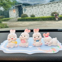 자동차 장식 인형 귀여운 토끼 애니메이션 미니 피규어 Q 버전 모델 선물 인테리어 액세서리, 3.set 3