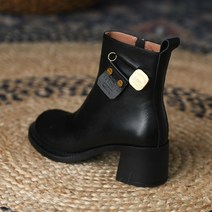 부츠 플랫폼 가죽 발목 신발 패션 플러시 발목 가을 ​​겨울 레트로 첼시