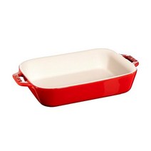 스타우브 공식스토어 스타우브 직사각 오븐 베이킹접시 20 x 16 cm red