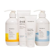 메이베나 순수 효소 3종 세트 바디워시 500ml 2개 + 클렌징 폼 150ml + 필링젤 100ml, 효소바디 택 2 시트러스 시트러스