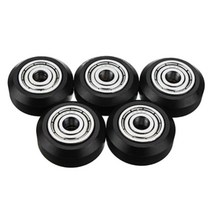 3D 프린터용 볼 베어링이 있는 5x POM 소재 대형 원형 풀리, 60mm x 80mm x 10mm, 블랙
