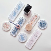 미플래닛 플라워 규조토 비누받침 욕실트레이 [4style], 롱롱, 코발트