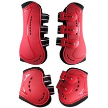 승용마 말발목 보호대 아대 탄성 벨트 말훈련 보호장비, M, red 4 pieces