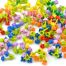 식물 floret 잔디 40 세트 플라워 빌딩 블록 diy 벽돌, 주황색