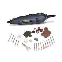 Genesis GLRT08B65 8V 리튬이온 배터리 팩 제거 가능한 가변속 로터리 공구 충전 스탠드 120볼트 ETL 벽 어댑터 64피스 유니버설 액세서리 세트, Corded Rotary Tool with Access