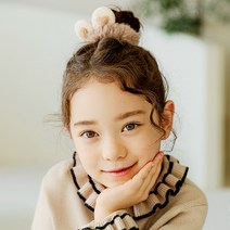 채니봉봉 하트베어 퍼 스크런치 유아헤어끈