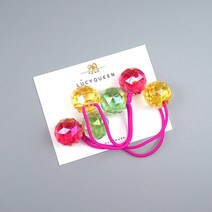 투명 컷팅 볼 방울머리끈(1쌍) 6 color 유아 여아 공주머리끈