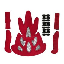 더준글로벌 오토바이스티커패치 사이클링 헬멧 패드 교체 빠른 건조 씰링 라이닝 스폰지 스티커 내부 패딩 보호 키트, Red