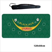 홀덤테이블 포커 칩 포커 테이블 카지노 판 카드 블랙잭 보드 바카라 매트 패드 휴대용, 21 포인트 1.2x0.6 미터