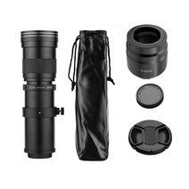 캠코더렌즈 카메라렌즈 MF 슈퍼 망원 줌 렌즈 F/8.3-16 420-800mm 캐논 EOS R/ 마운트 카메라용 어댑터, 01 Black