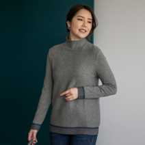 이헌영 칼라 배색 조합 니트 21CS5051B1 회색