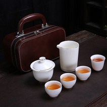 다기세트 백자 휴대용 티하우스 다완 도자기, 상세페이지 참조