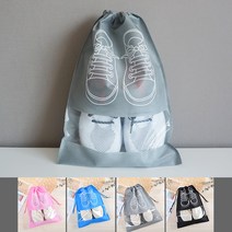 신발주머니 [5개 무료배송] 보이는 신발 보관 주머니 깔끔이 헬스장 여행용 중학생 초등학생 신발주머니 구두 운동화 슬리퍼 투명 부직포 주머니 캐리어 여자 신발파우치 보조가방 디마토