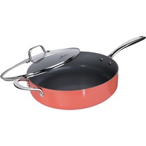 Flamingpan 30.48cm 딥 테프론 가공 소테 빵 내부 세라믹 코팅 식기 세척기 가능 끈적임 방지 소테 가, 한개옵션0