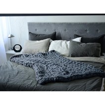 드리림 왕 손뜨개 스프레드 소파 담요 블랭킷