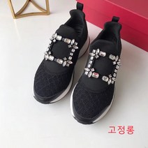 비브런운동화 크리스탈 스퀘어 큐빅 키높이슬립온 블랙 화이트