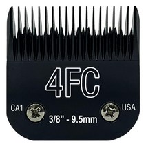 탈착식 스틸 반려견 클리퍼 블레이드 사이즈-7FC Andis Cut 길이 3.2mm(1/8인치)와 호환 Oster A5 Wahl KM 시리즈 클리퍼와 호환 스틸 블레이드, Black-4FC-3/8