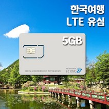 한국여행유심 KT통신망 30일 데이터전용, 30일 LTE 5GB