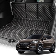 아이칸 싼타페 DM / 더프라임 트렁크매트 퀄팅 가죽 자동차 차박, 브라운, 싼타페DM/더프라임 7인승 (일체형), 현대