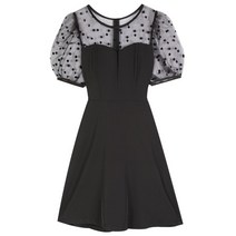 여름 6월 결혼식 하객 패션 원피스 제주도 옷차림 여성용 쉬폰 빅사이즈 블랙 드레스S57