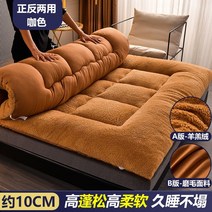 자가 발열 토퍼 매트 양털 이불 돌침대용 돌침대 흙 침대 위 양면 극세사 바닥 양모 29, 커피색농후 램 캐시미어, 더 두꺼운 버전으로 업그레이드 200220cm 더