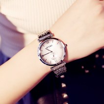 학생커플시계 아이치 EYK I 스타일리쉬 트렌드 스틸밴드 시계를 맞추다 손목시계 초슬림 방수 석영 남자 2813828303, 은밴드 그라데이션 회반 빅 타입