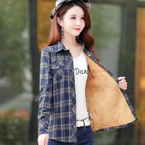 겨울여성체크셔츠 기모 하늘비즈 A31 W130J009